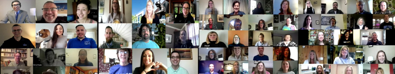 screenshot of faculty and staff participating in the class of 2020 congratulations video