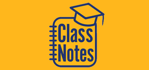 notebook with the text class notes on the cover