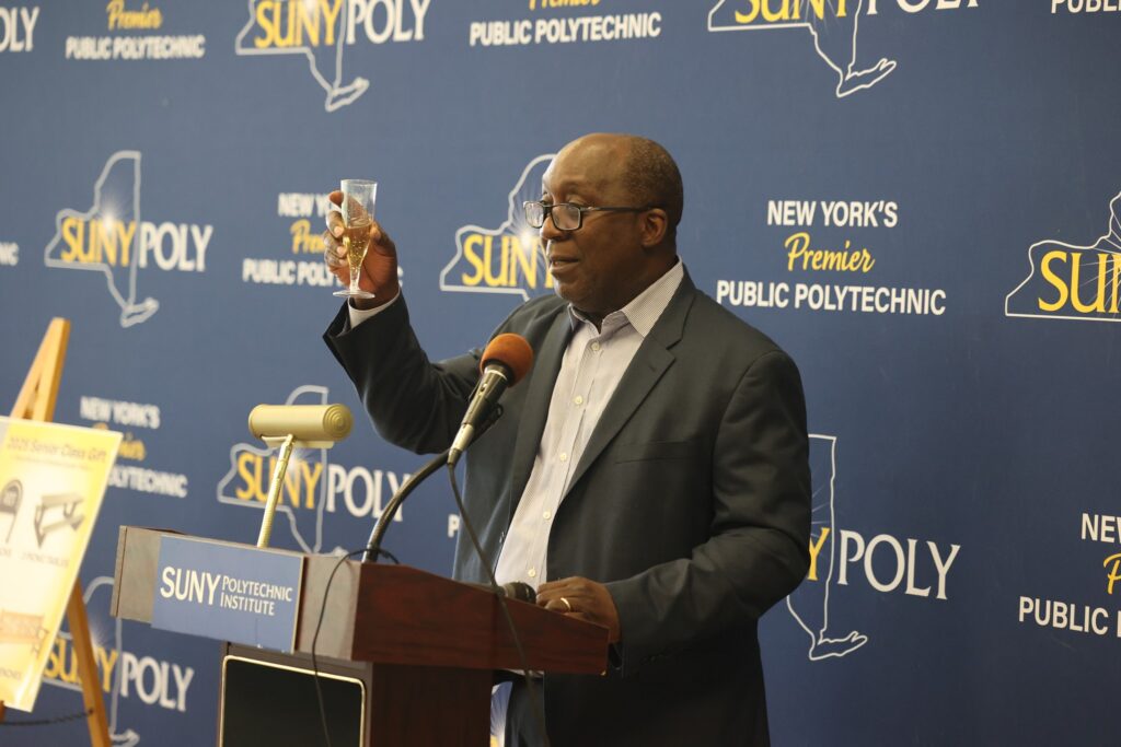 President Soboyejo giving a speech.