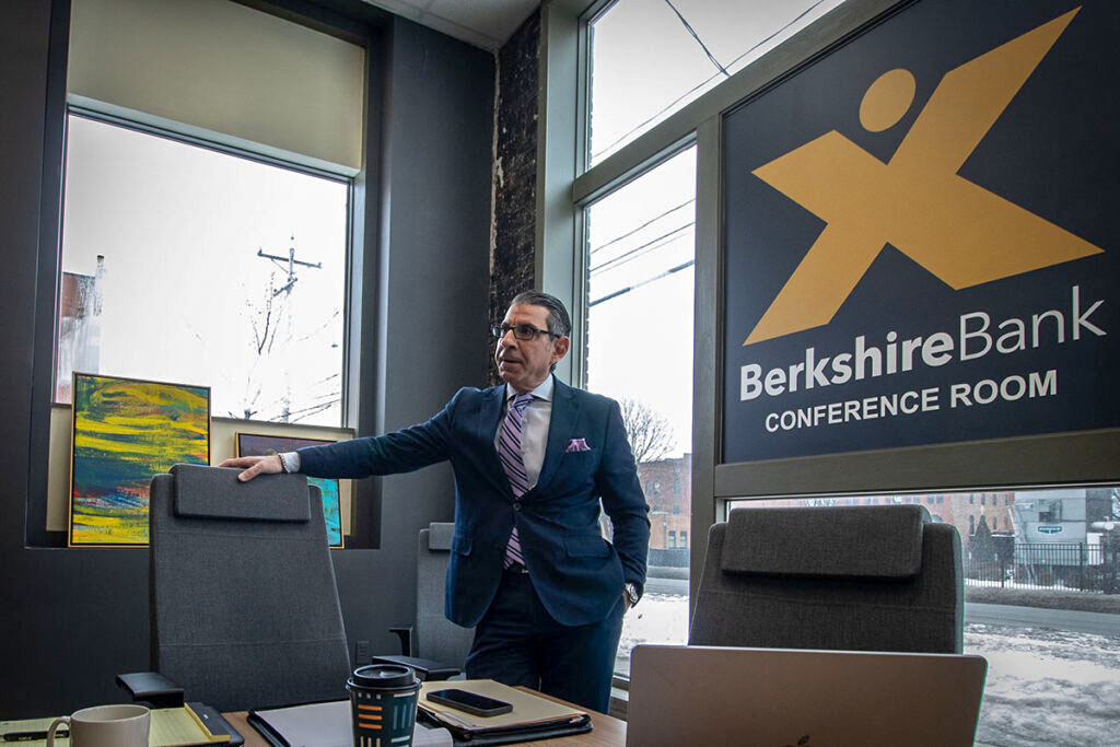 Image of John Hobika in his conference room at Berkshire Bank.